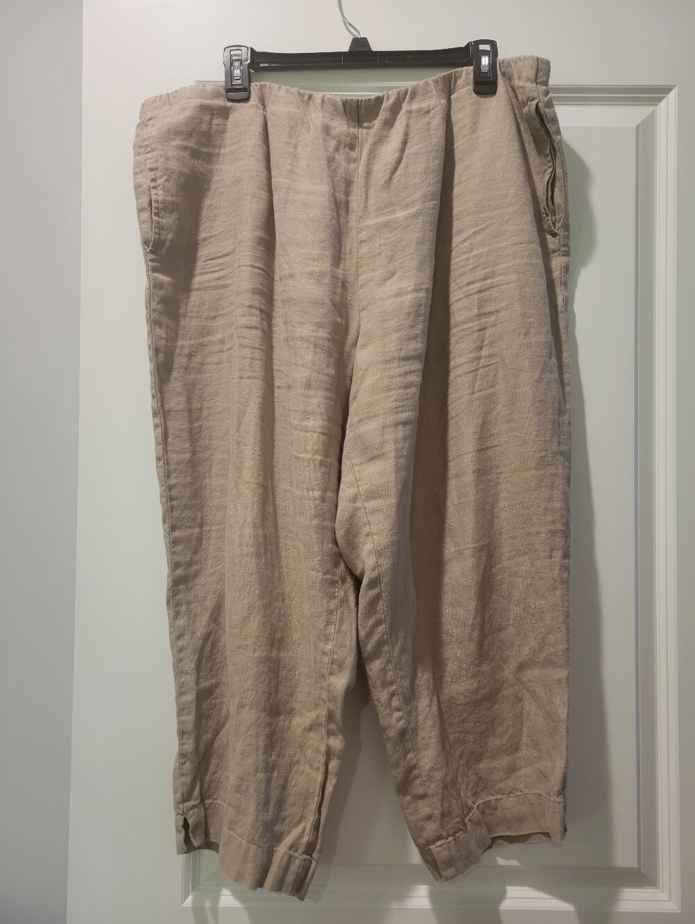 Jjill Pure Jill Crop Linen Pants - XL Tan